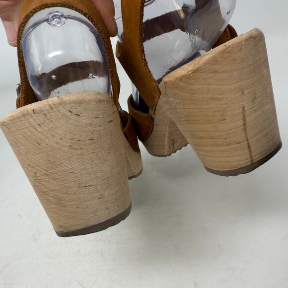 Lotta’s from Stockholm Clogs Size 37 Brown Leather Wood Heel Mary Jane Shoes - Picture 10 of 16